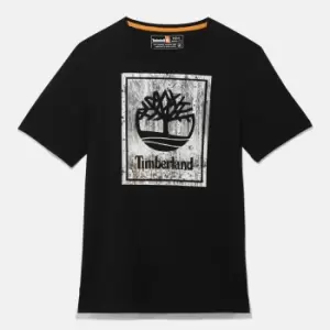 Image of Timberland Winter Graphic T-Shirt For Men In Black Black, Size XL