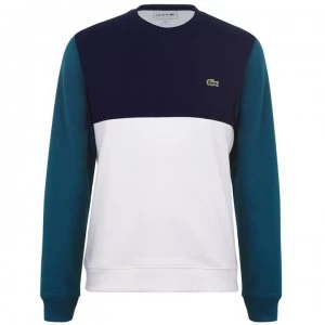 Image of Lacoste Box Colour Block Crew Sweater - Marine XP2