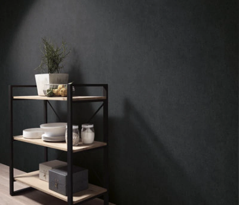 Image of Erismann Plain Wallpaper Savanna Embossed Black