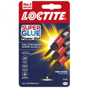 image of Loctite Mini Trio Power Gel Super Glue 3x1g 2642101