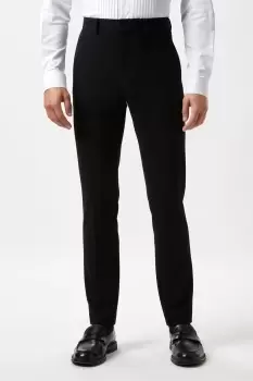 image of Mens Skinny Fit Black Tuxedo Suit Trousers