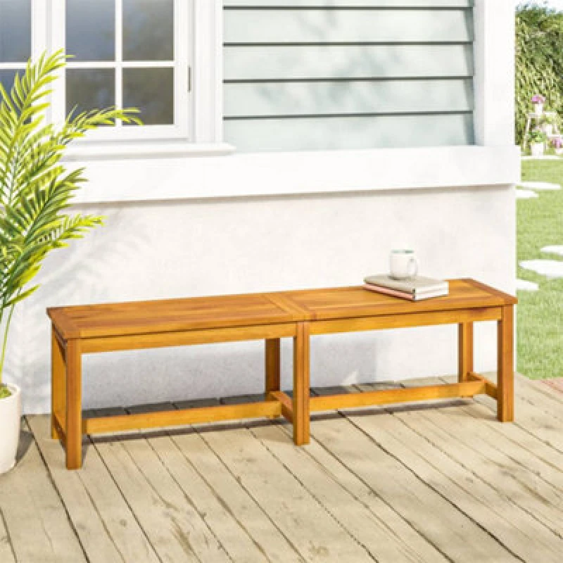 Image of Vidaxl Garden Bench 150X35X45cm Solid Wood Acacia