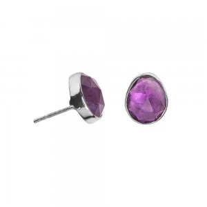 image of Juvi Designs Sterling silver boho oval stud Purple