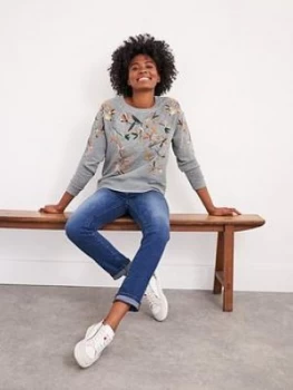 Image of White Stuff Laundered Embroidered Sweat Top -
