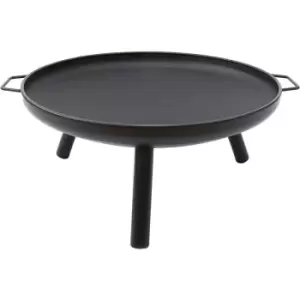 image of Schallen - Durable Metal 60cm Round Garden Camping Patio Outdoor Heating, Wood Coal and Carcoal Burning Burner Fire Pit Bowl 3 Leg Base with Carry