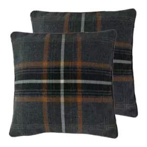 image of Paoletti Aviemore Twin Pack Polyester Filled Cushions Rust