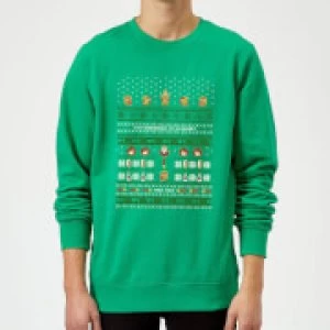 Image of Nintendo The Legend Of Zelda It's Dangerous To Go Alone Green Christmas Sweatshirt - L - Green