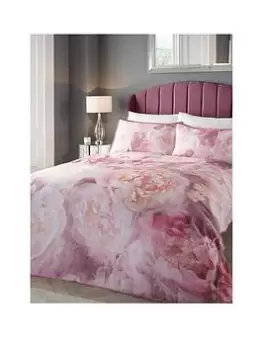 image of Soiree Rose Bloom 100% Cotton Duvet Cover Set