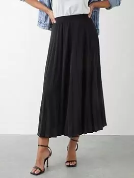 image of Dorothy Perkins Pleated Midi Skirt - Black