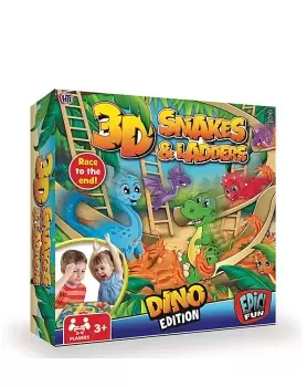Image of 3D Snakes and Ladders Game - Dino Edition