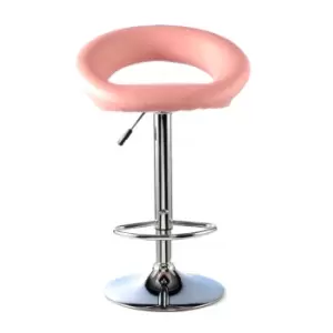 image of Heartlands Furniture Murry Adjustable Height Bar Stool Chrome and Pink