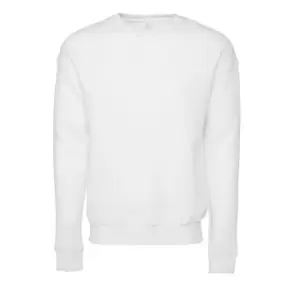 image of Bella + Canvas Unisex Adult Sponge Fleece Drop Shoulder Sweatshirt (S) (DTG White)