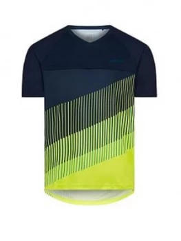 image of Madison Zenith Mens Short Sleeve Jersey, Ink Navy / Lime Punch