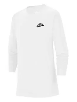 image of Nike Older Boys Futura T-Shirt - White/Black, Size M=10-12 Years