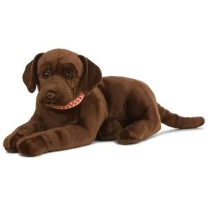 Image of Living Nature Soft Toy - Giant Plush Labrador Dog, Chocolate Brown (60cm)