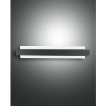 Image of Fabas Luce Lighting - Fabas Luce Regolo Integrated LED Wall Light Black Glass