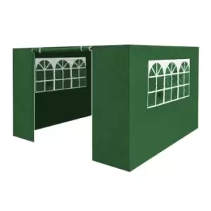 Dellonda Premium Gazebo/Marquee Side Walls/Doors/Windows, Fits 3 x 3m Models - Dark Green - main image