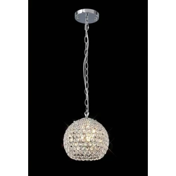 Image of Ava pendant light 3 Bulbs chrome polished / crystal