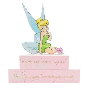 Image of Disney Tinkerbell Wooden Block Plaque