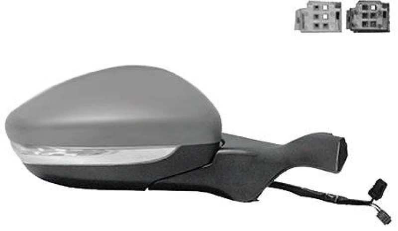 Image of VAN WEZEL 4034818 Wing mirror * HAGUS * Right, with temperature sensor, primed Outside Mirror (50)