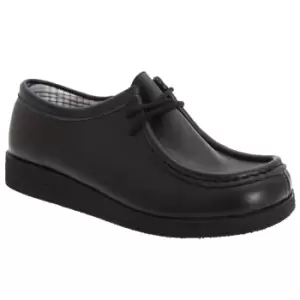 Image of Route 21 Boys Coated Leather Apron Para Shoes (5 UK) (Black)