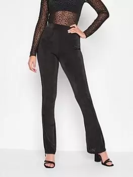 Long Tall Sally Side Split Flared Trousers - Black, Size 16, Women