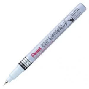 image of Pentel MFP10 W 0.6mm Extra Fine Point Metallic Paint Marker White Pack