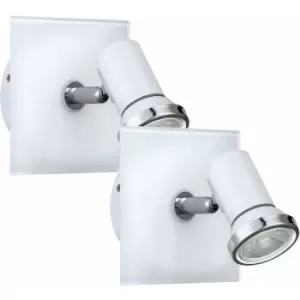 Image of Loops - 2 pack Wall Light IP44 Bathroom Colour White Chrome Shade GU10 3.3W Included