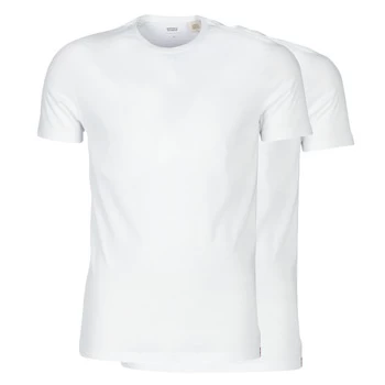 image of Levis SLIM 2PK CREWNECK 1 mens T shirt in White - Sizes XXL,S,M,L,XL,XS,UK S,UK M,UK L,UK XL,UK XXL,UK 3XL