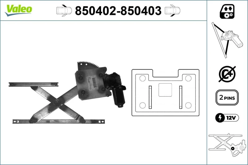 Image of Window regulator VALEO 850402