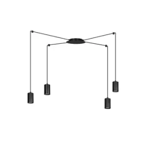 image of Traker Black Cluster Pendant Ceiling Light 4x GU10