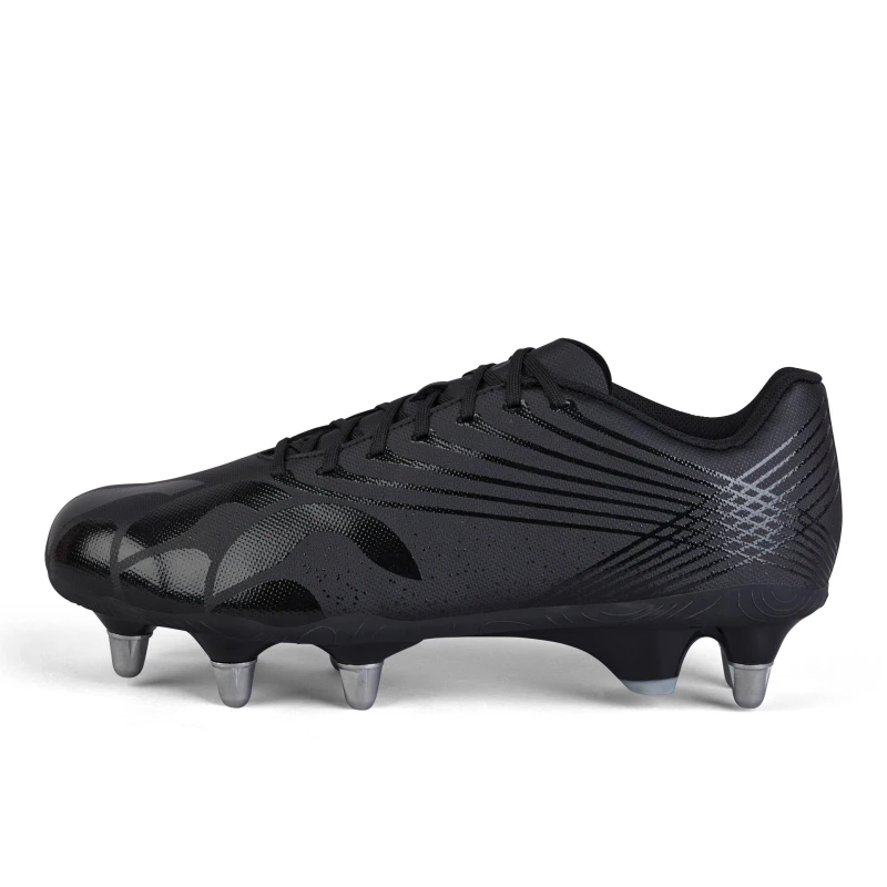 Image of Canterbury Stampede Groundbreak Team Soft Ground Rugby Boots Black/Silver male 7.5 (42)
