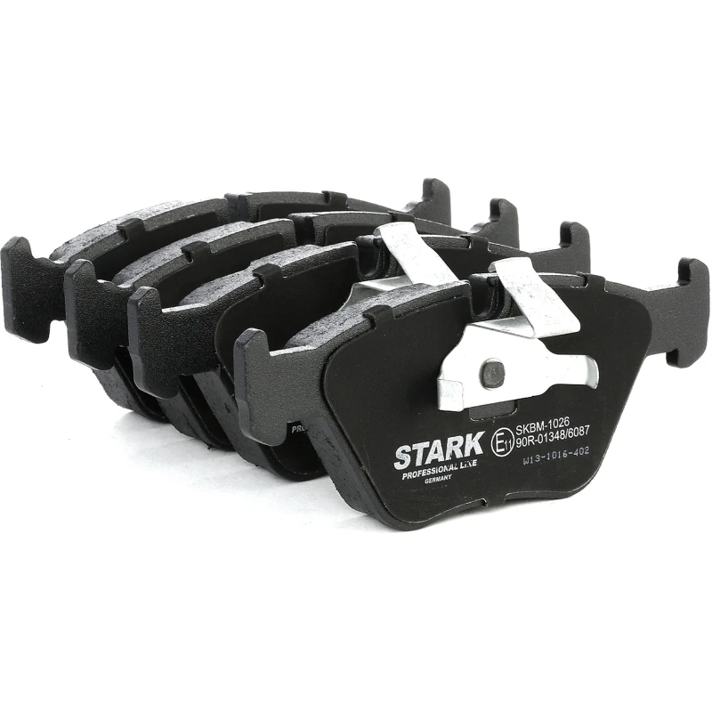 Image of STARK SKBM-1026 Brake pad set Front Axle, excl. wear warning contact, with piston clip Brake Pad Set,disc brake (402)