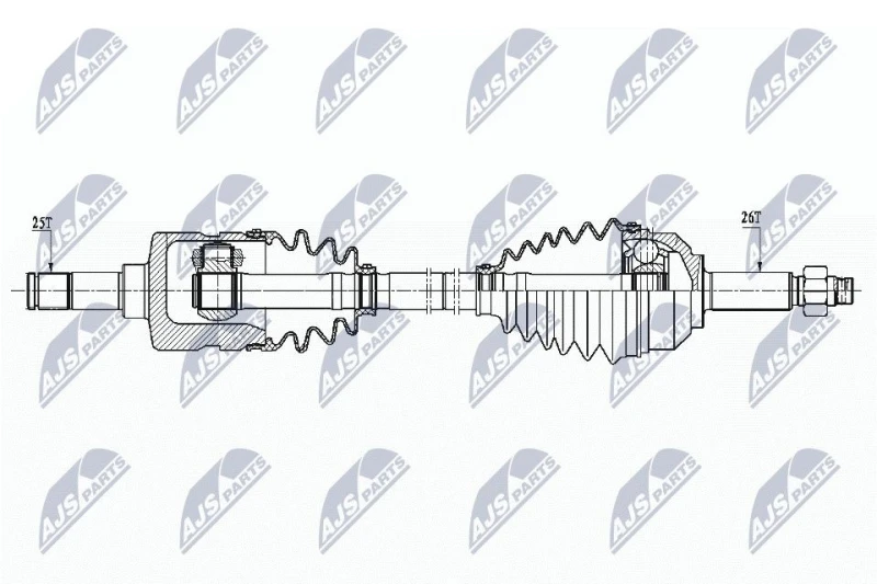Image of NTY NPW-CH-104 Drive shaft Front Axle Left Drive Shaft (13)