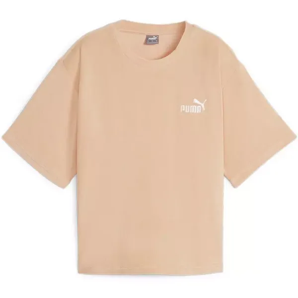 Image of Puma Ess Elevated Relaxed Cropped Tee T-Shirt Womens Oversized T-Shirts 8 (XS) Pink 65044306310