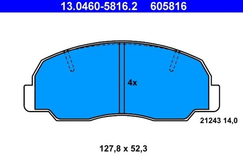 Image of ATE 13.0460-5816.2 Brake pad set excl. wear warning contact Brake Pad Set,disc brake (402)