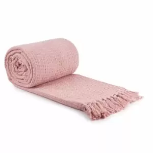 image of Emma Barclay Honeycomb Throw 70 x 100" Blush