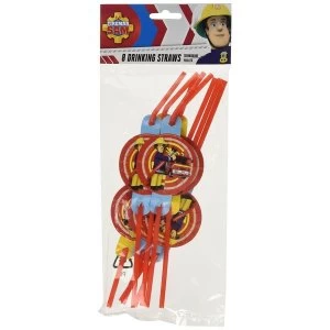 Image of Fireman Sam Drinking Party Straws (Pack Of 8)