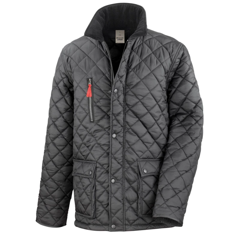 Image of Result Result Men Urban Cheltenham Gold Jacket in Black Size: X-Small Black XS Male 5063470444816