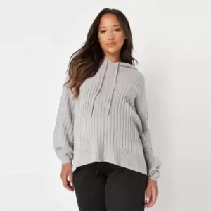 image of Missguided Materniity Knit Hoodie - Grey