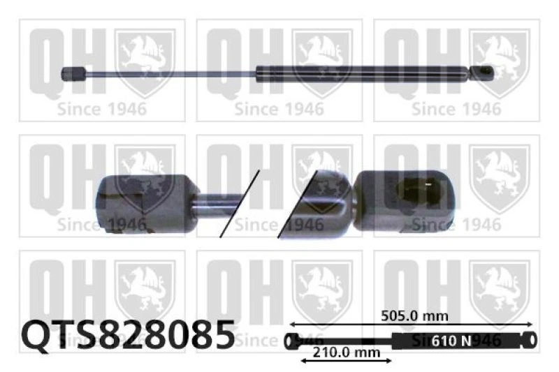Image of QUINTON HAZELL Tailgate strut QUINTON HAZELL QTS828085