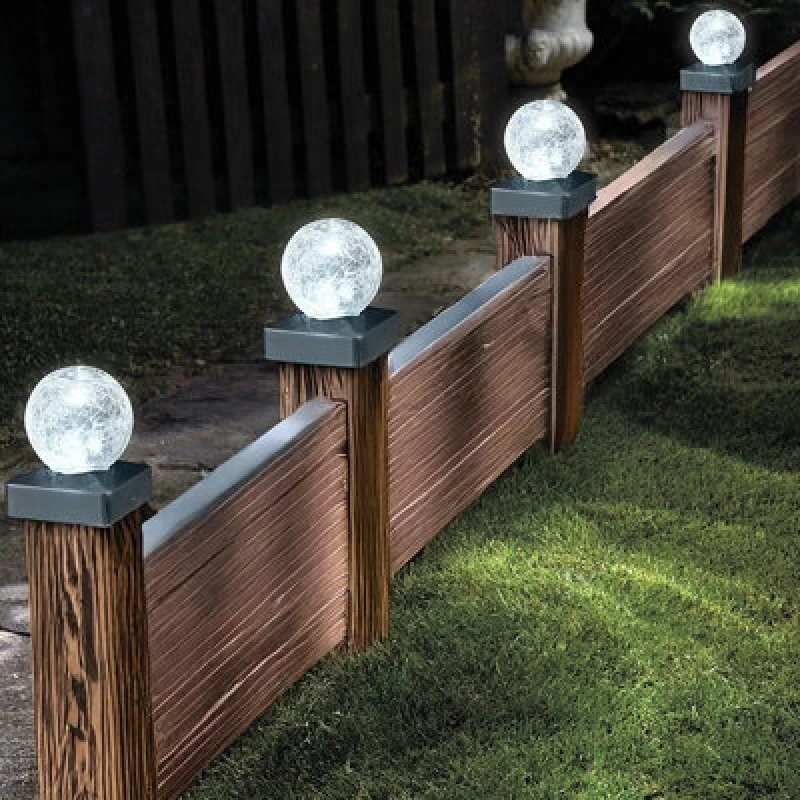 Image of SuperBright LED Crackle Ball Post Light (4 Pack)