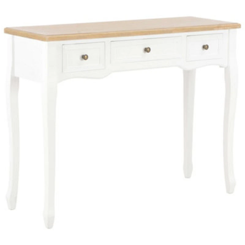 Image of vidaXL Dressing Console Table with 3 Drawers White Console Makeup Vanity Desk