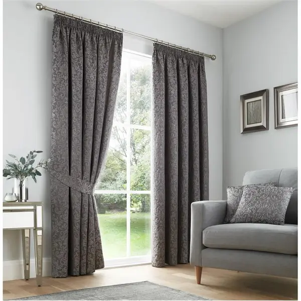 Image of Curtina Lamina Pair of Pencil Pleat Curtains Pencil Pleat Curtains 66x54in Blue 76468818003