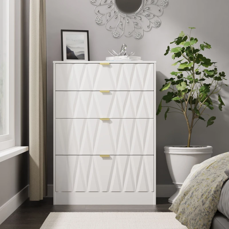 Image of Ready Assembled 2 U Washington 4 Drawer Deep Chest (Ready Assembled) in White Size: Medium White Unisex Medium