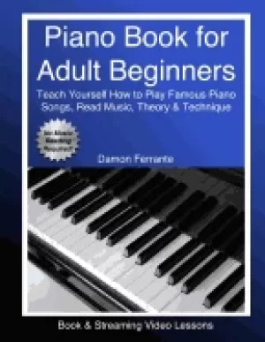 Image of piano book for adult beginners teach yourself how to play famous piano song