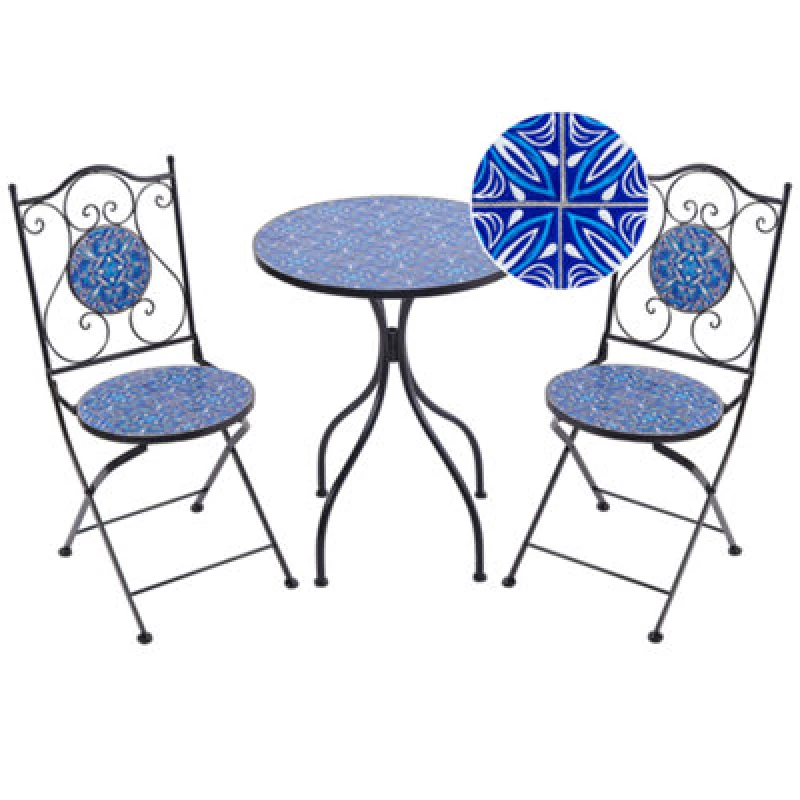 Image of Beliani Bistro Set Folding Cigliano Metal Black