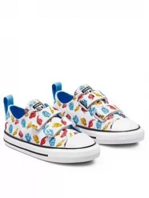 Image of Converse Chuck Taylor All Star Mini Dinosaurs 2v Ox Infant Trainer, White/Red, Size 6