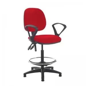 Image of Jota draughtsmans chair with fixed arms - Panama Red
