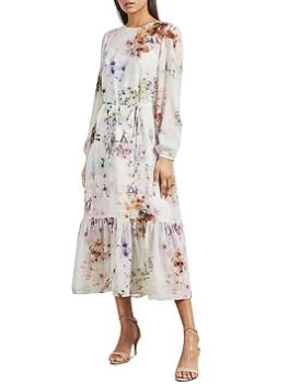 Image of Ted Baker Vanilla Peplum Midi Dress - White, Size 1=8, Women